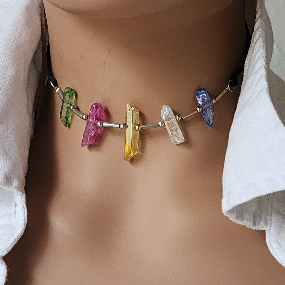 Designer Chan Loo Genuine Leather Natural Himalayan Rock Crystal Free People